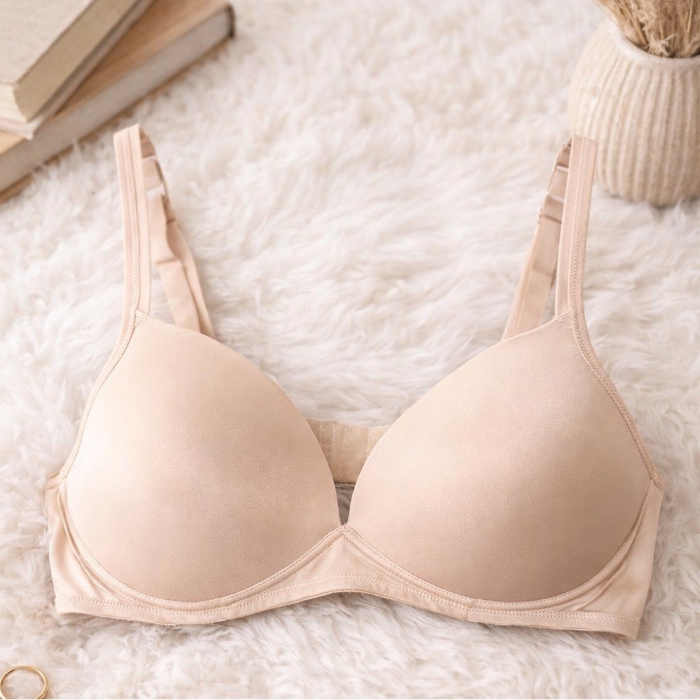 Warner’s Nude T-Shirt Bra 38C Smooth Everyday Comfort Underwire Beige